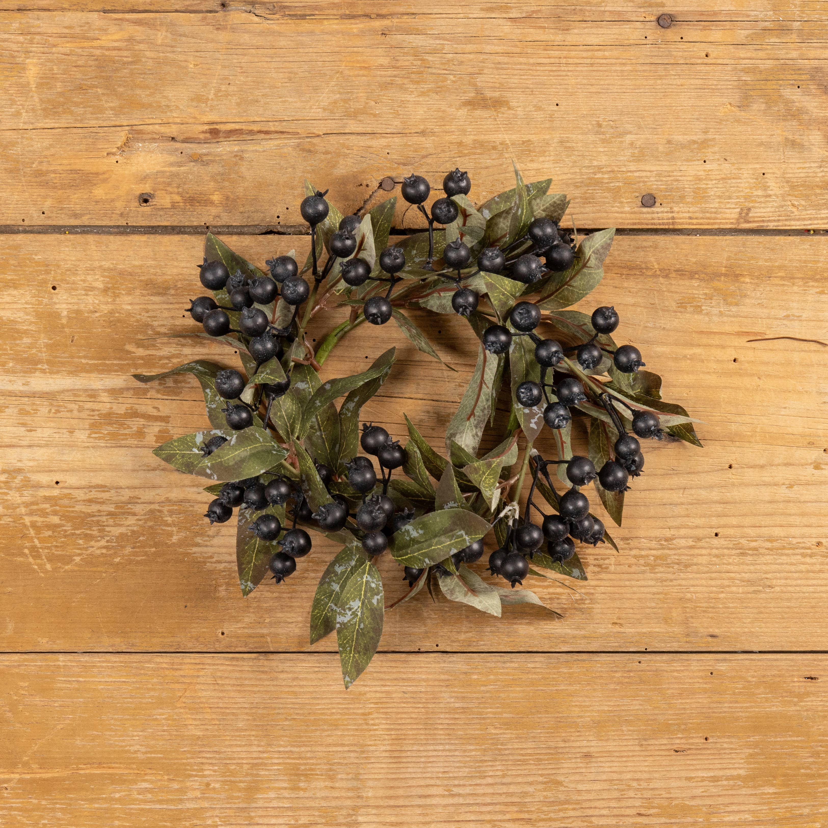 Ragon House - Wholesale Wreath - 14" BLUE BERRIES CANDLE RING1