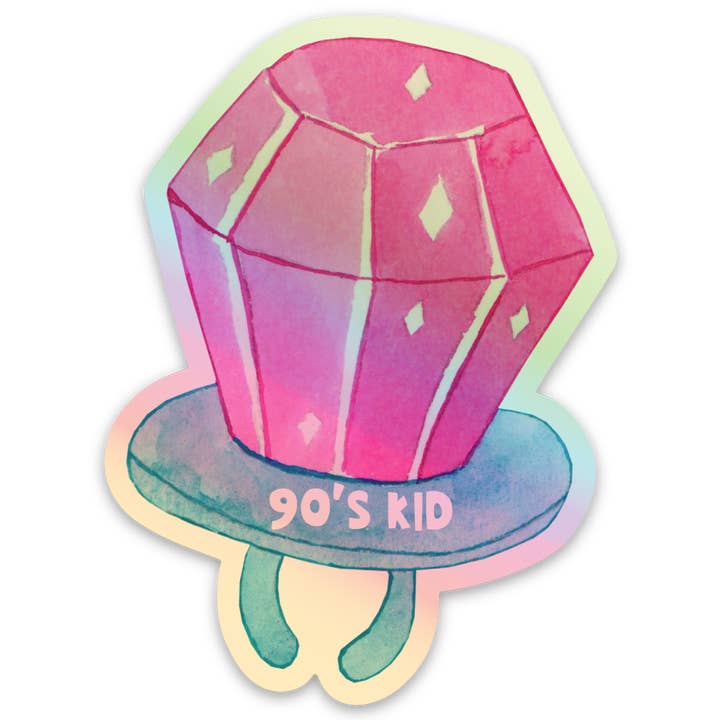 90s Kid Ring Pop Holografische Sticker - jaren 90 Nostalgie Cadeaus voor wholesale door R is for Robo