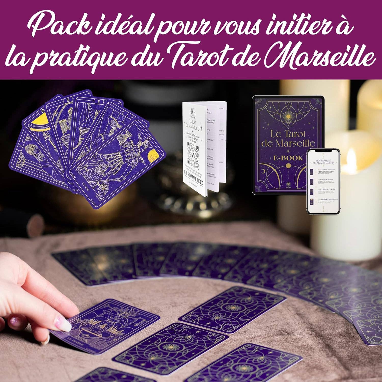 Vibratis – Großhandel Tarot-Karten – Tarot de Marseille – Tarot-Orakel mit Begleitheft und E-Book3