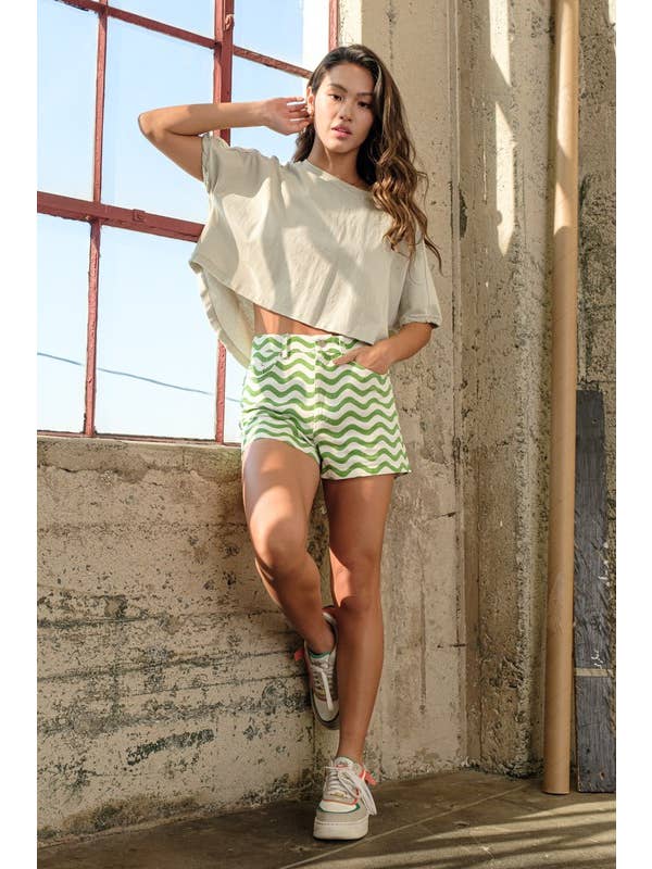 Blue PP17004 - Legacy Wave Denim Shorts for wholesale on Faire9