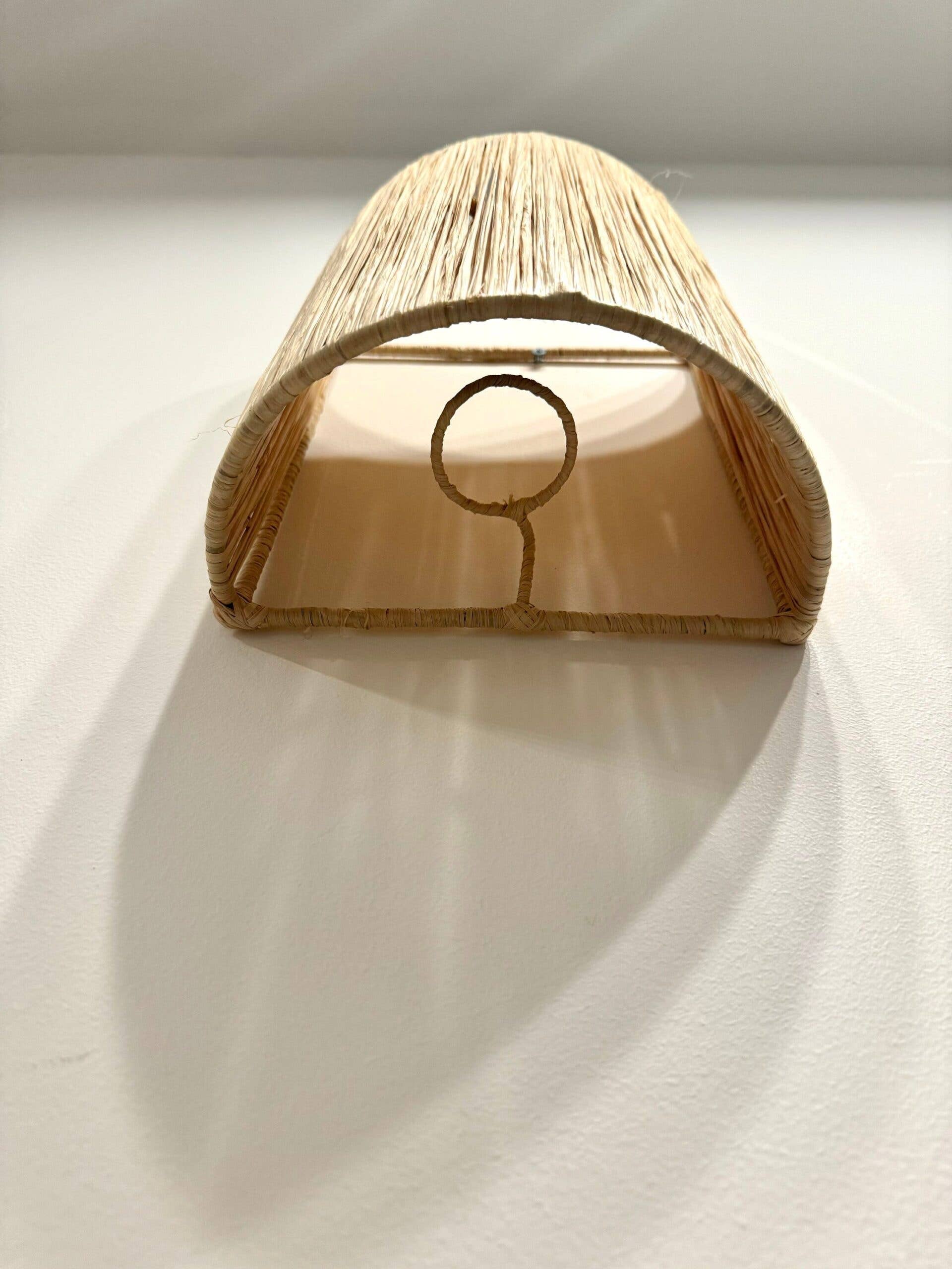 High crafty – wholesale Sconce – Aya Handwoven Raffia Wall Sconce Boho Light Fixture5