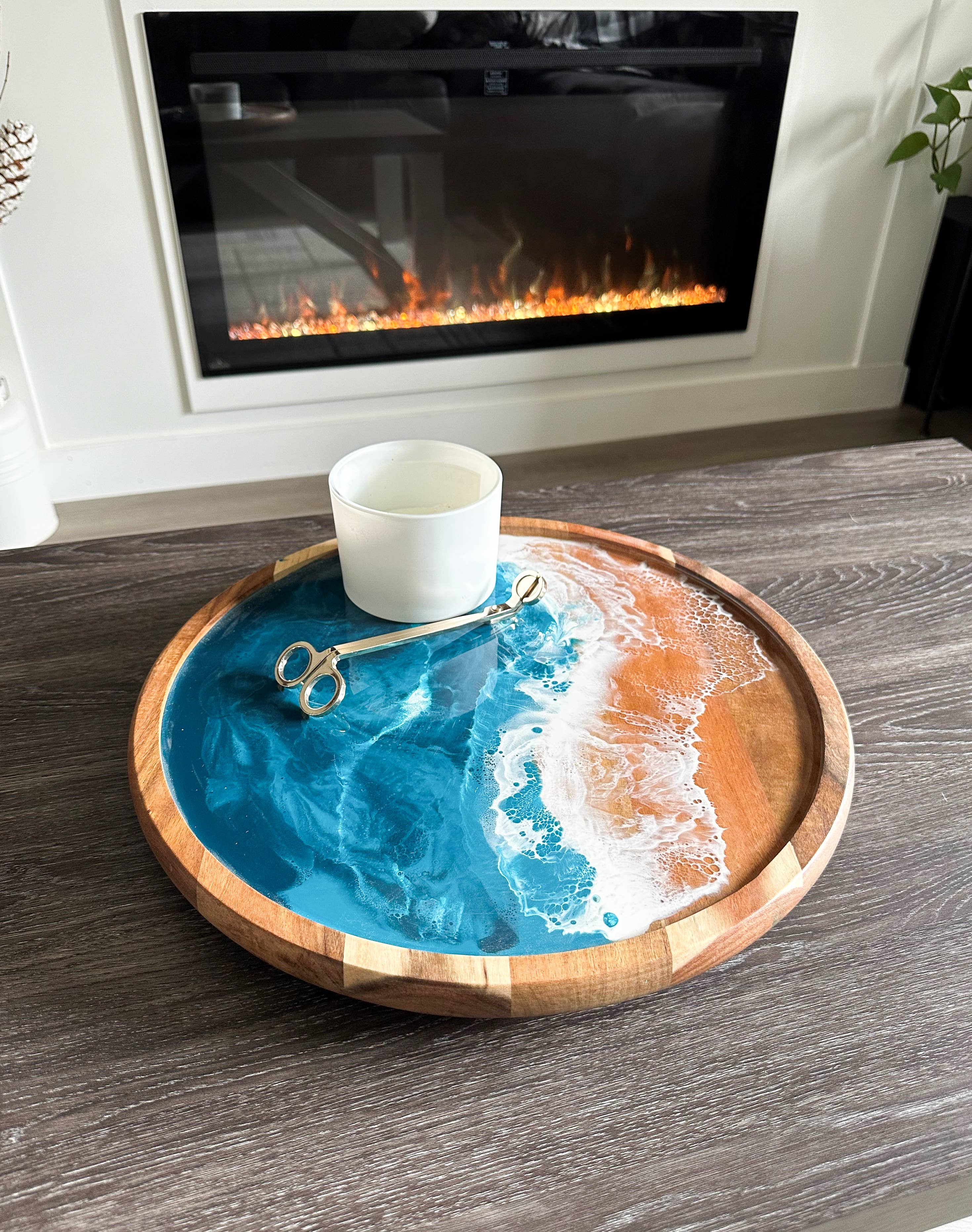 Lynn & Liana Designs - Vente Plateaux de service - Plateau tournant en résine de bois d'acacia - Lazy Susan 16" SANS TARIFS !5