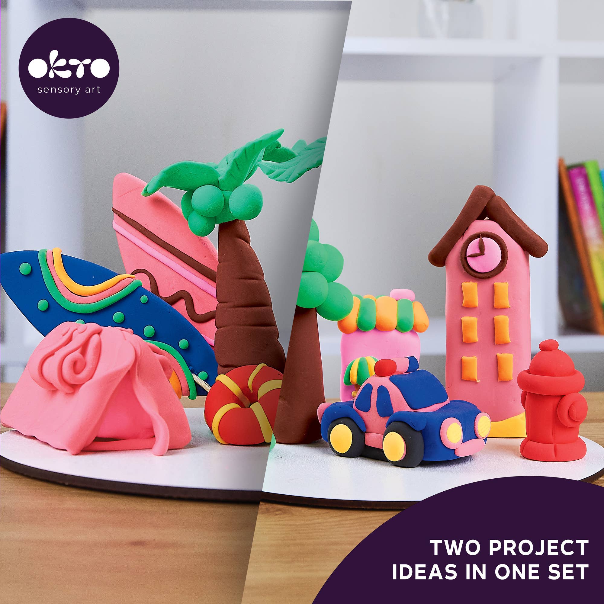 Fainotoys - Vendita all'ingrosso Argilla - Set di argilla aerea 10+1 Forniture scolastiche ТМ ОКТО Spazio/Verdure5