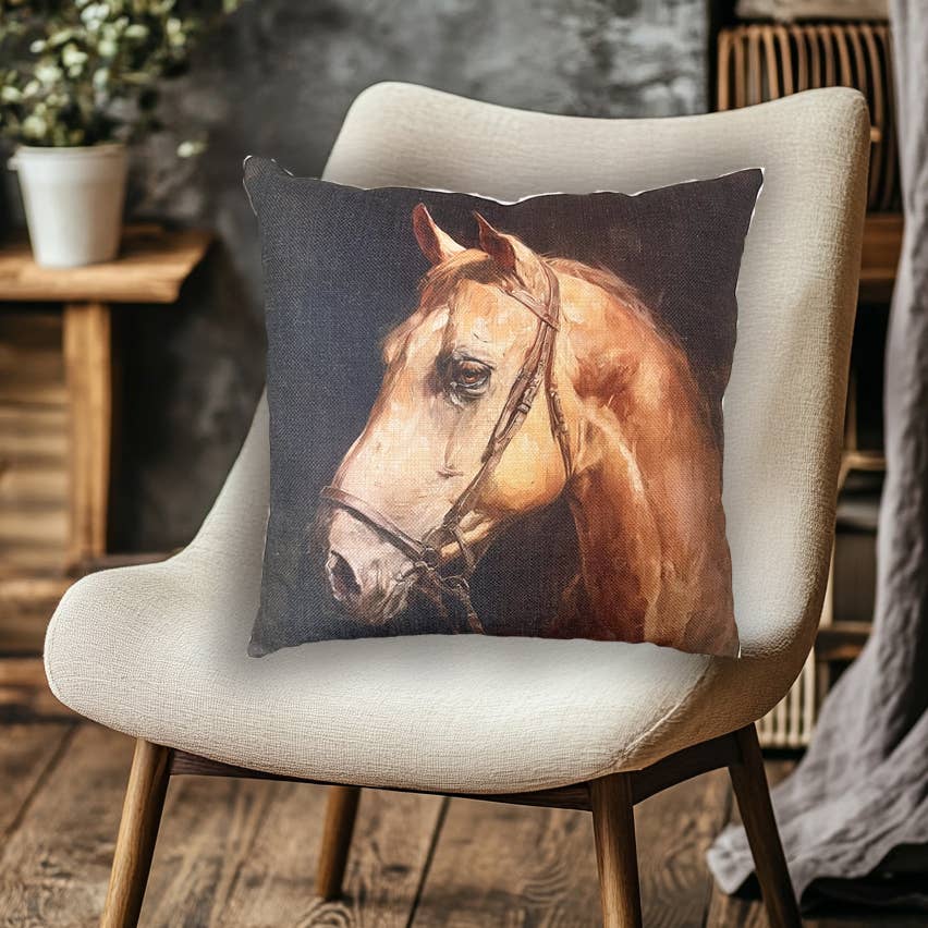Rustic Nester - Wholesale Throw/Decorative Pillow - Equestrian horse home decor throw pillow, Western home