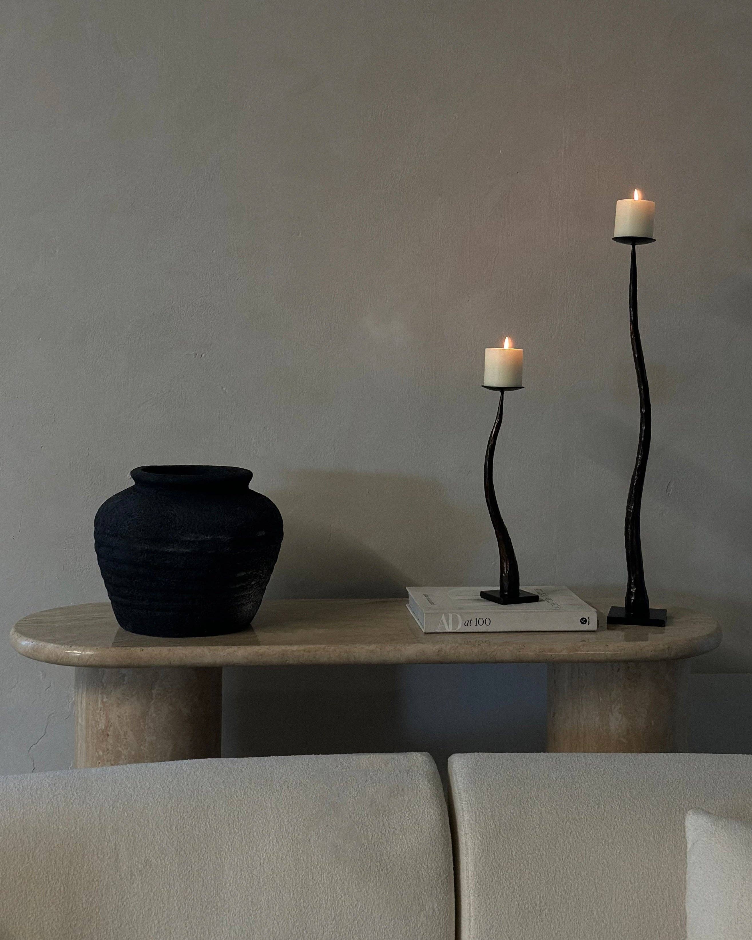 Belaré Home - Wholesale Candle Holder - Serpe Hand-Forged Iron Candle Holders - Matte Black Collection3