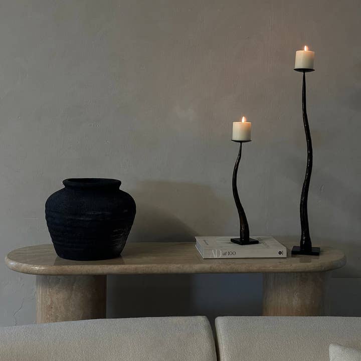 Belaré Home - Wholesale Candle Holder - Serpe Hand-Forged Iron Candle Holders - Matte Black Collection3