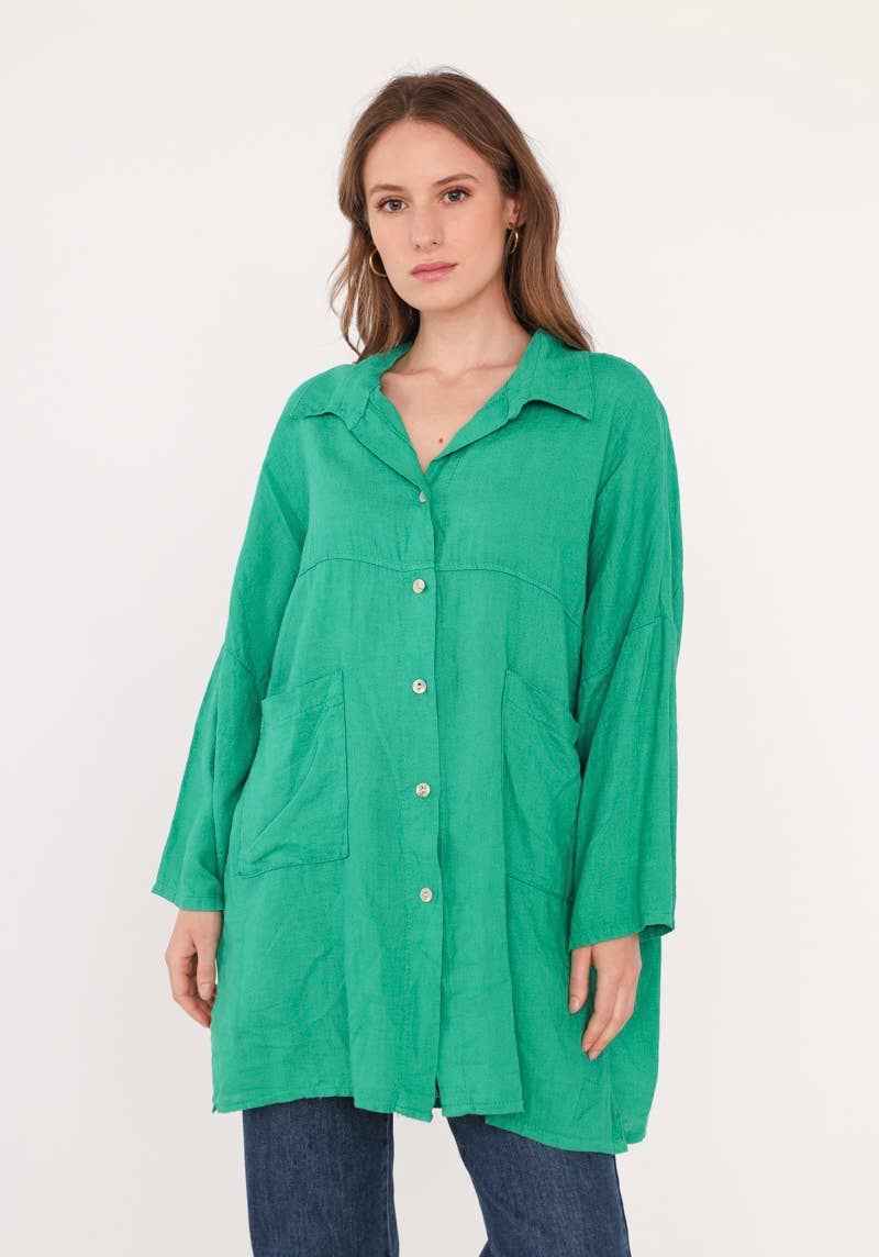 LINEN & COTTON HOUSE – wholesale Tröja med knappar – Dam – VISKOS LINNESKJORTA 45912 VÅRSOMMARKLÄDER24