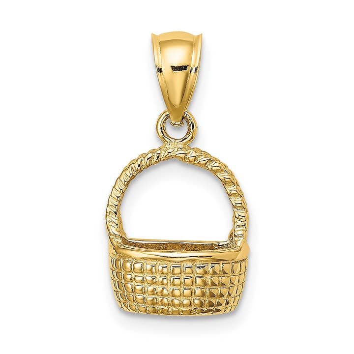 10K 2-D Flat Back Basket Charm for wholesale by Sophia Jewelers