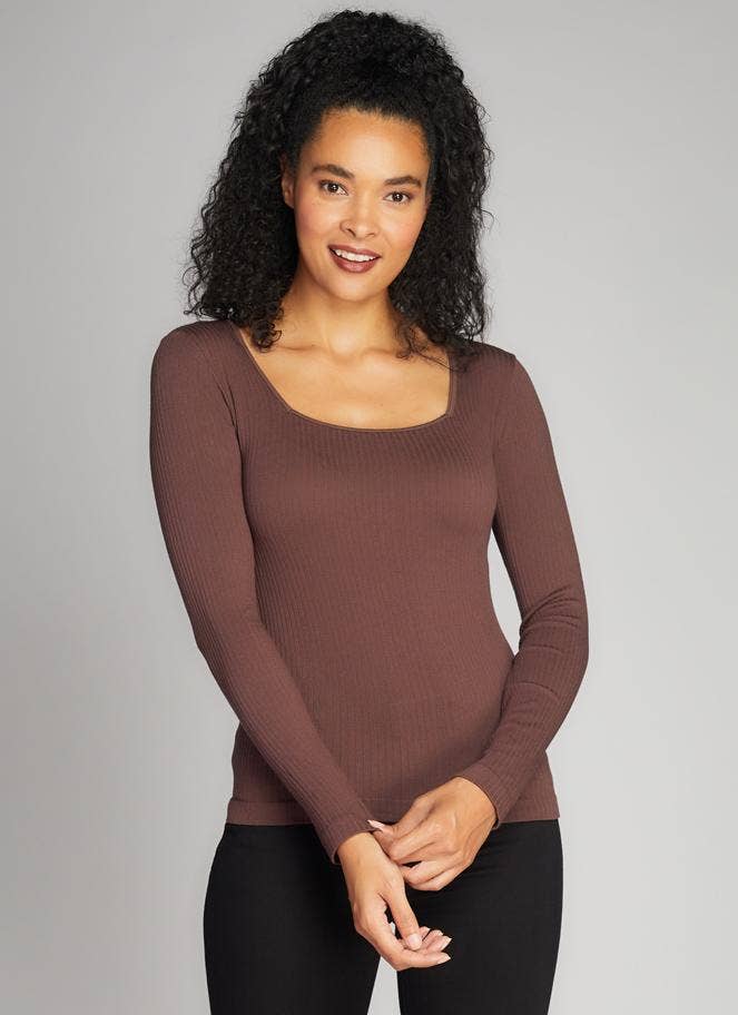 C'est Moi Clothing Co – wholesale Knit top – Women's – Seamless Rib Square Neck Top- CERT12100
