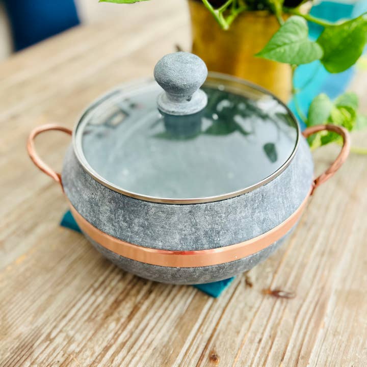Seasonal Home Needs Soapstone Cookwares - Venta al por mayor Ollas - Olla Redonda de Esteatita 2.5 Litros