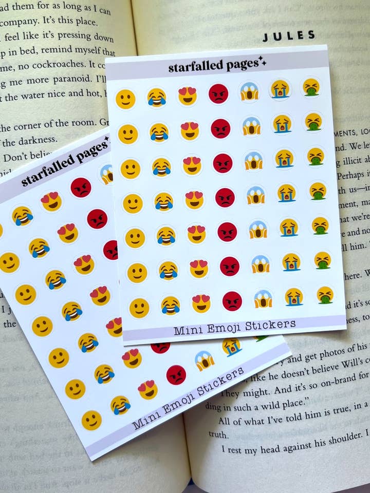 Mini Emoji Paper Stickers for wholesale by Starfalled Pages