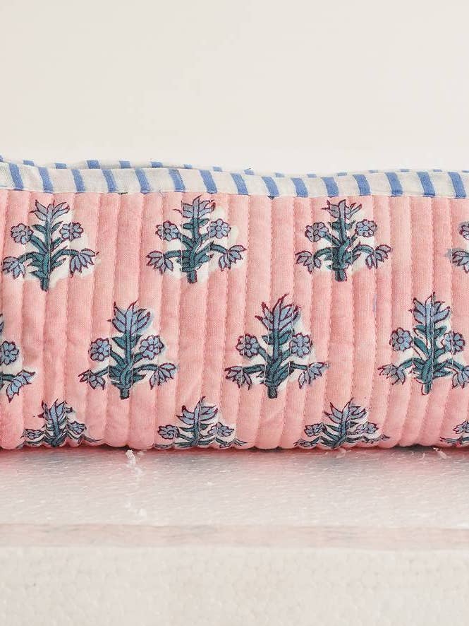 Block Print Quilted Makeup Bag for wholesale by RIHLA