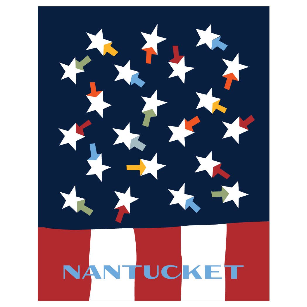 Fridgedoor - Wholesale Everyday Greeting Card - 5'' x 7'' Nantucket Colorful Summer Flag Greeting Card0