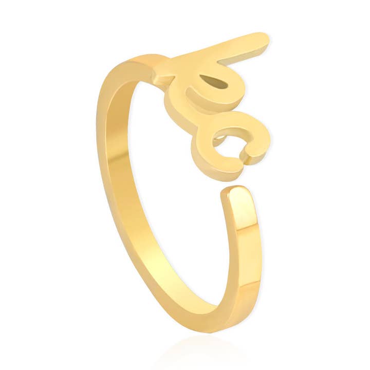 Gold KC Script Ring Kansas City for wholesale by EB and Co.