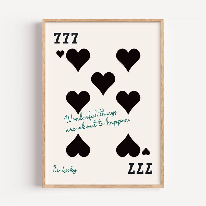 Angel Number 777, Be Lucky - Art Print for wholesale by Timmy Loves