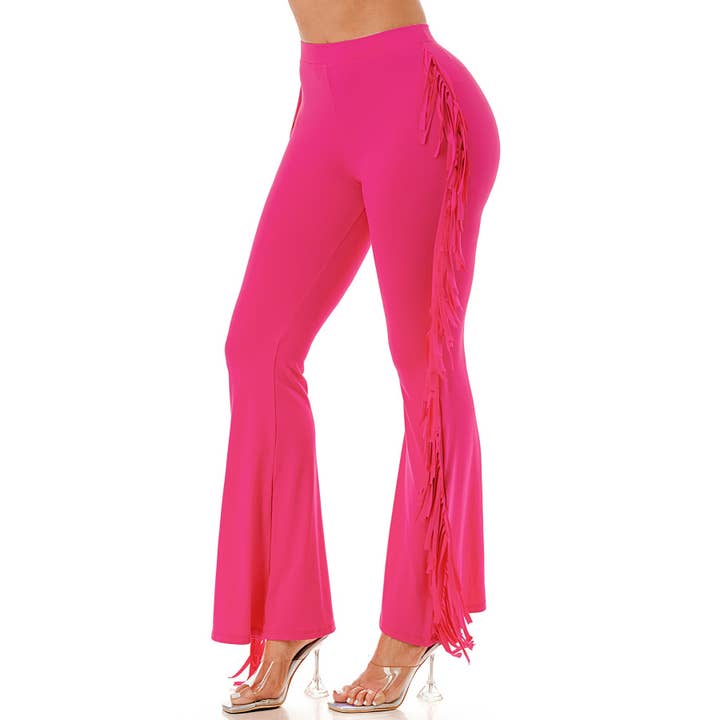 DORCAS - Wholesale Pants - Women's - Side Fringe Flare Leg Pants