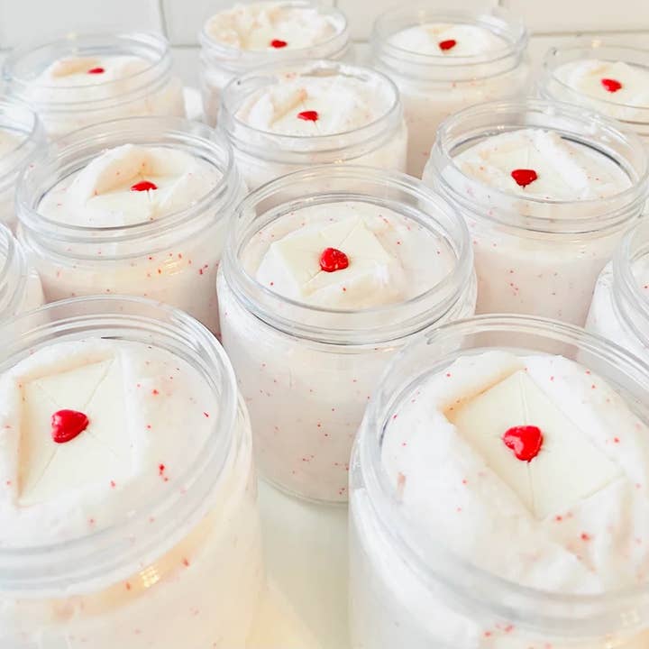 Love Letter Sugar Scrub, Whipped Soap for wholesale by The Burlap Barn Company