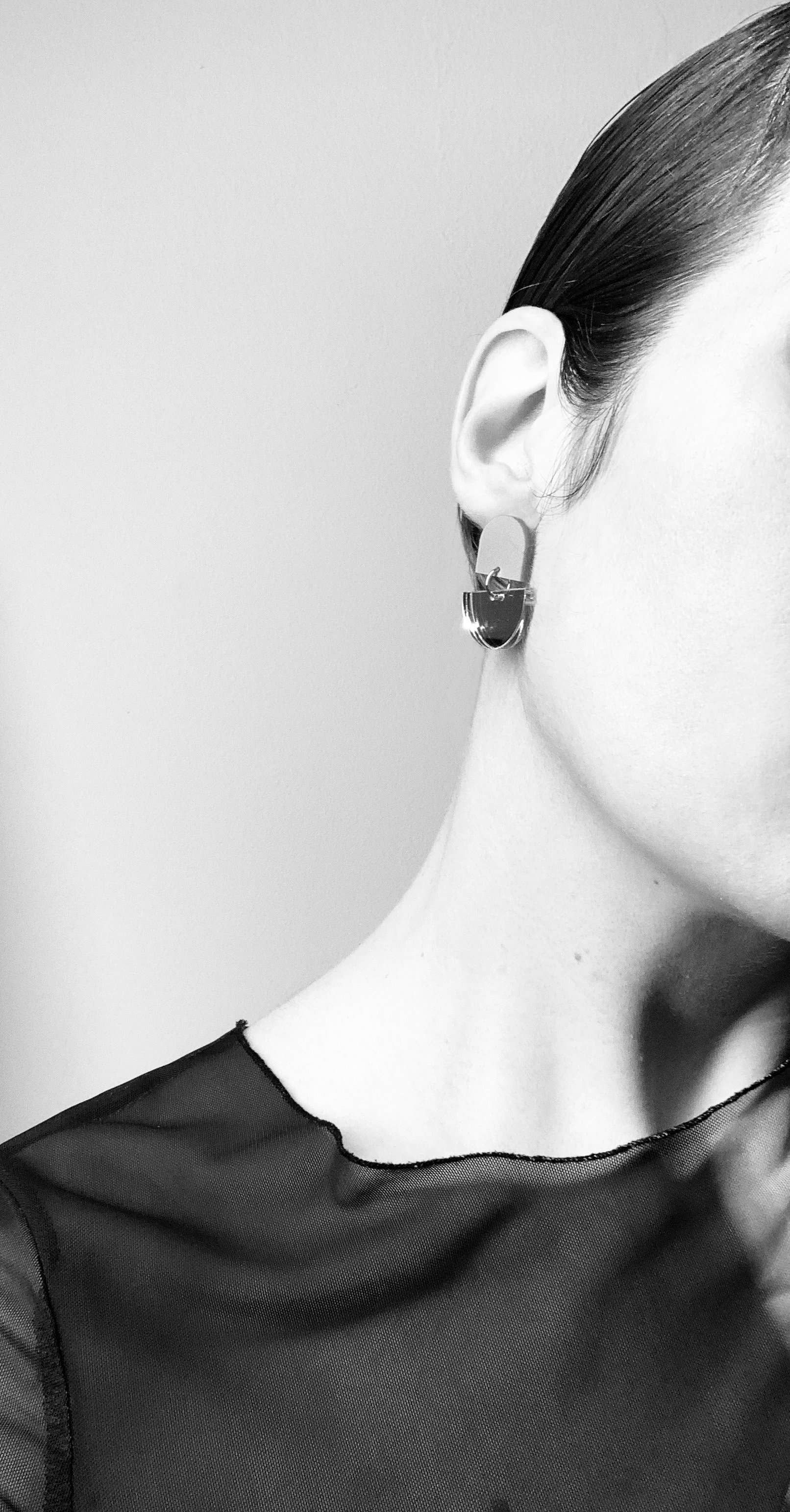 mimimono - Wholesale Stud/Post Earrings - Recycled plastic earrings MIRROR CARA1