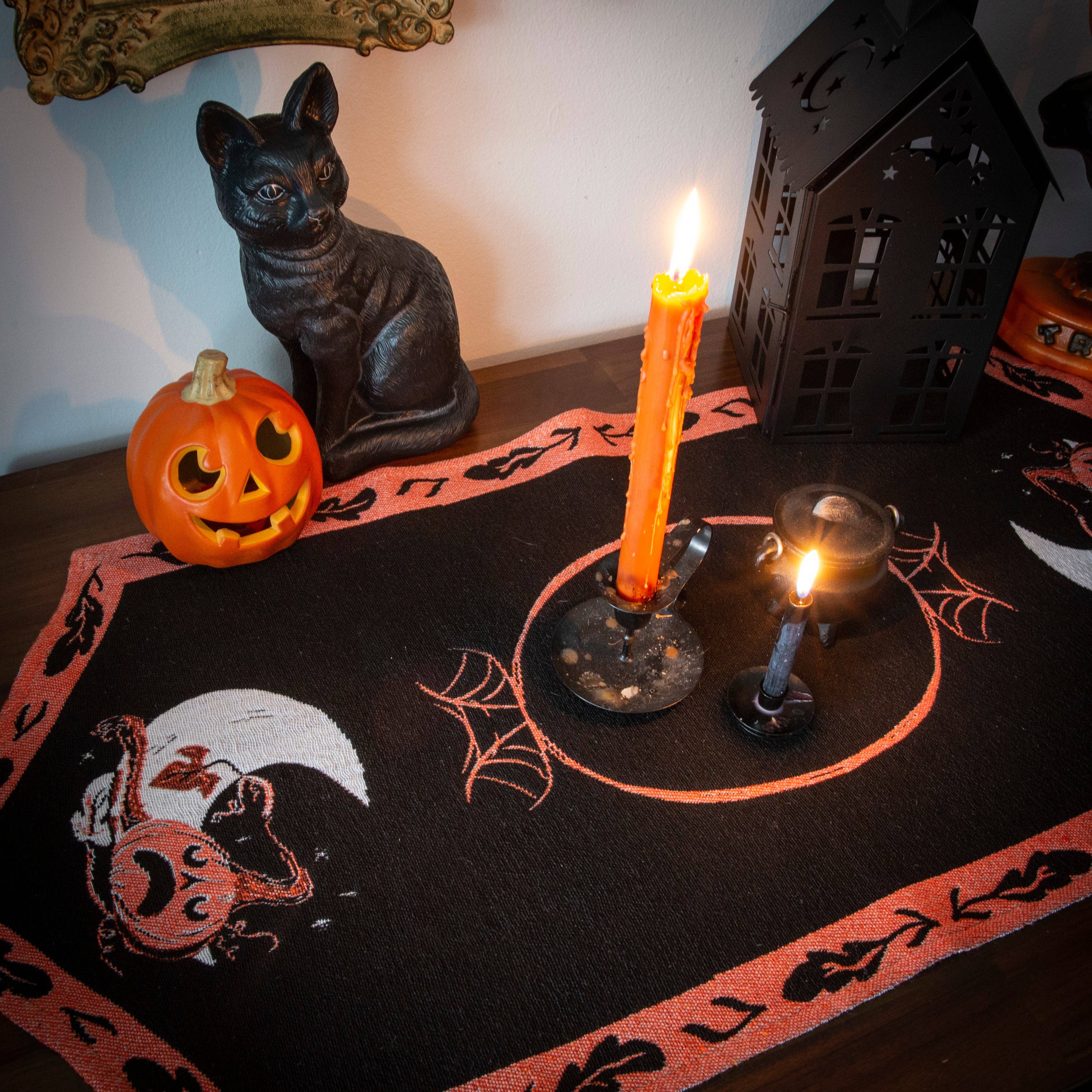 Wax Moon - Wholesale Table Runner - Pumpkins Grin Woven Tapestry Runner3