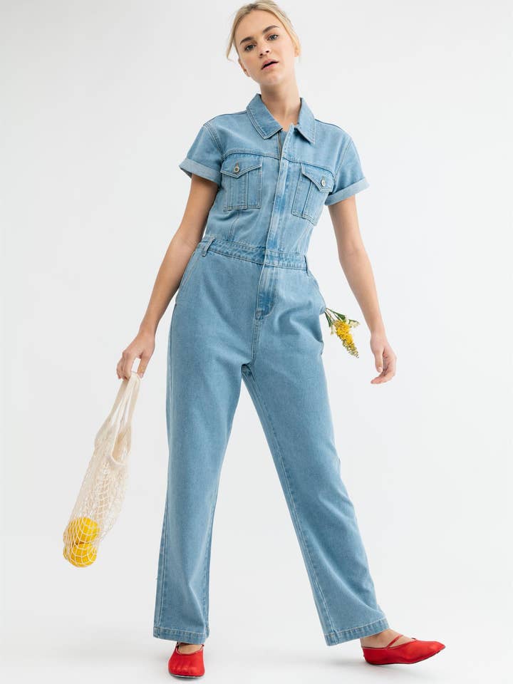 JEANSJUMPSUIT VOOR UTILITEITSGEBRUIK/WL24-9088 voor wholesale door Wishlist Apparel