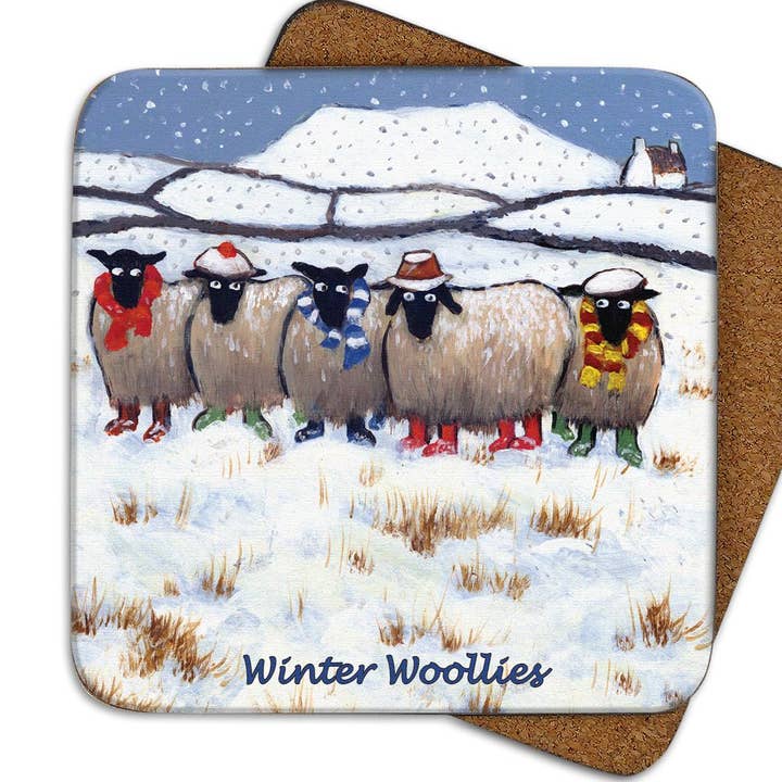 Woolies d'hiver - Dessous de verre pour la vente par The Whimsical World of Thomas Joseph
