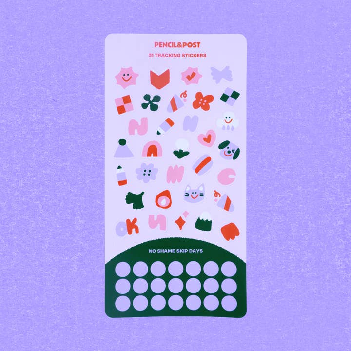 Folha de Reposição de Autocolantes para Rastreador de Hábitos por atacado de Pencil and Post