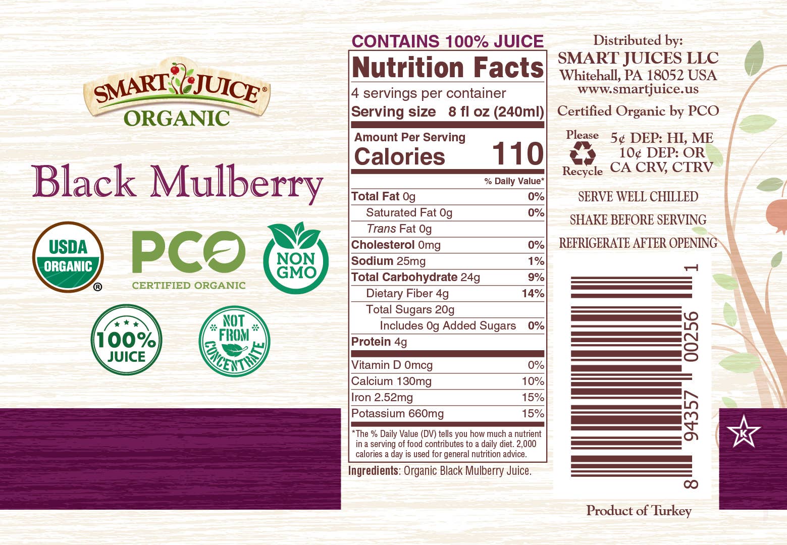 Smart Juice - Wholesale Fruit Juice - Organic Black Mulberry Juice1