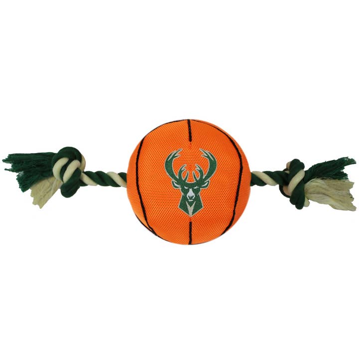 GIOCATTOLO CORDA DA BASKET IN NYLON MILWAUKEE BUCKS per la vendita all'ingrosso da parte di Pets First