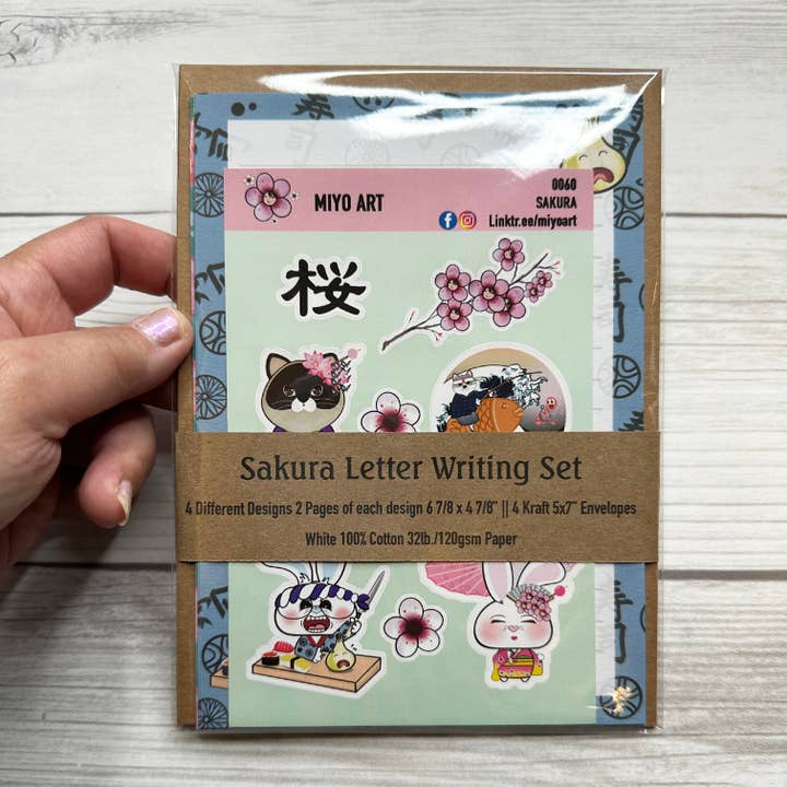 Sakura Letter Writing Paper Set for wholesale by Miyo Art Design
