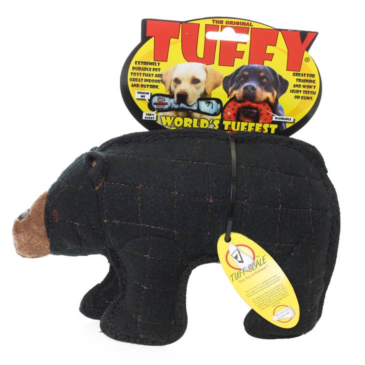 TUFFY'S Junior Bowmerang Squeaky Plush Dog Toy, Red Paws 