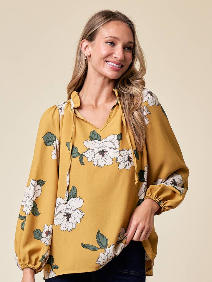 LMT4090-Be My Perfect Floral Top for wholesale by lovely melody