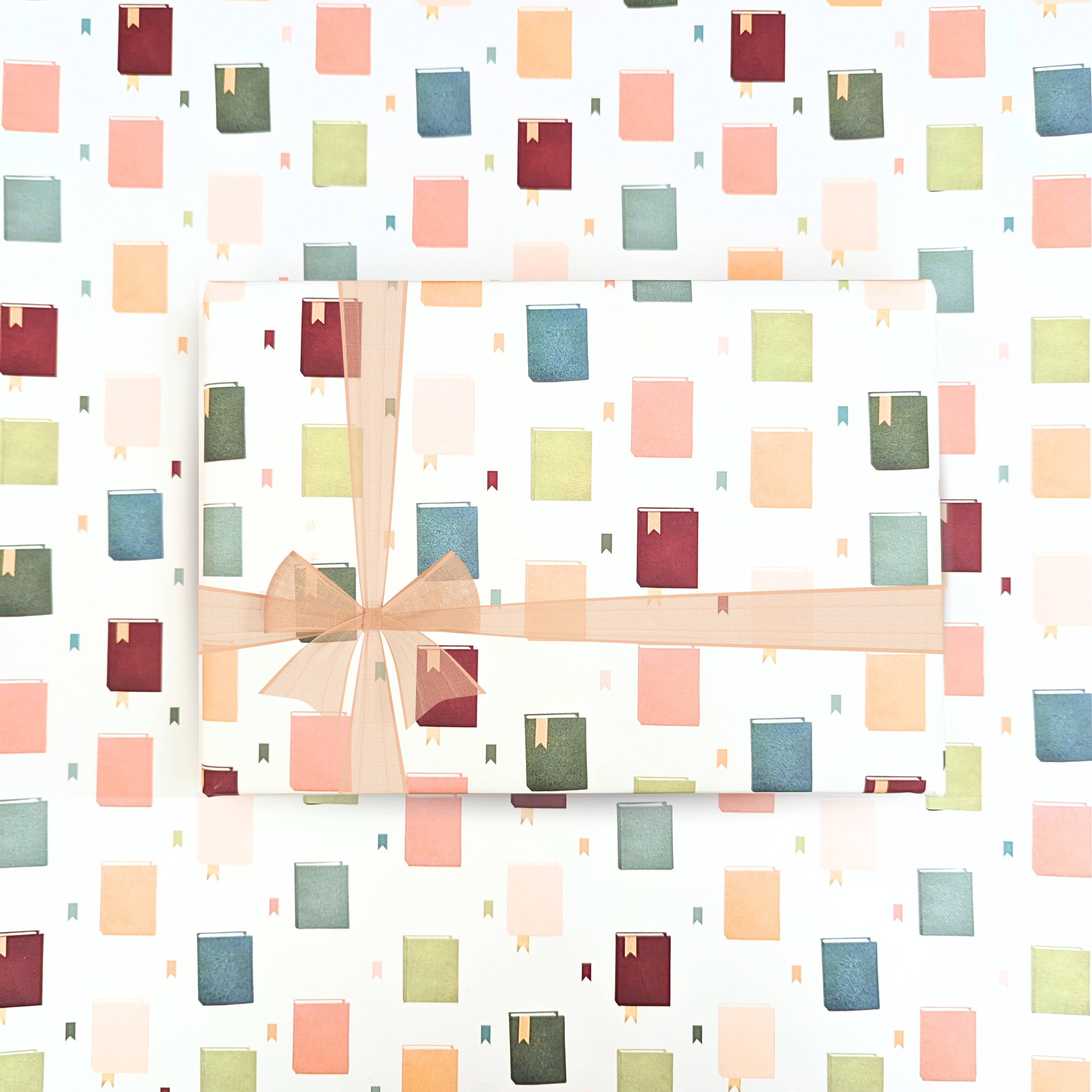 Paper Moth Studio - Wholesale Flat Wrap - Birthday for the Books Gift Wrap