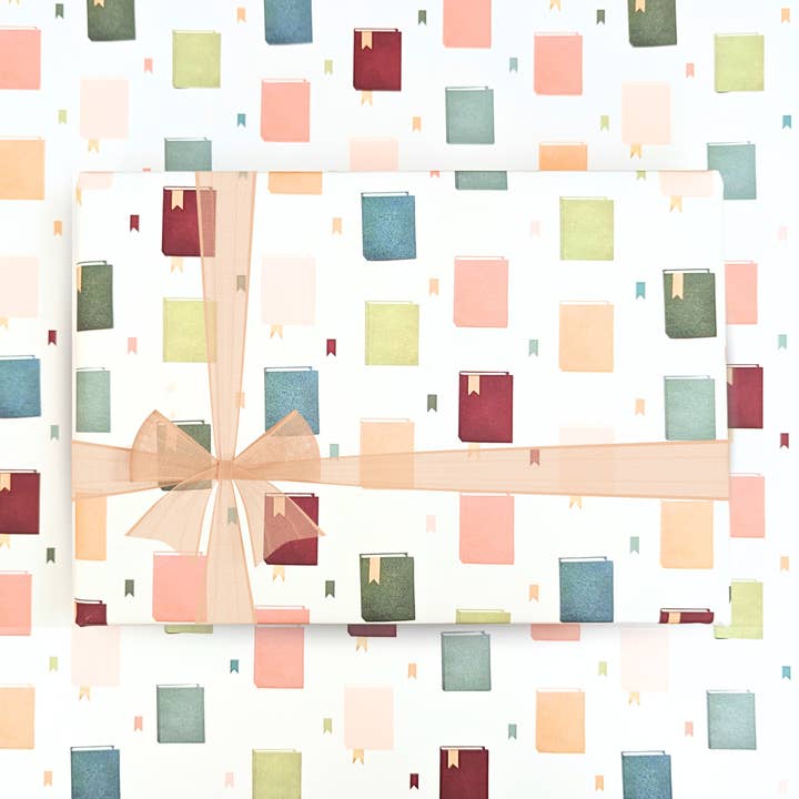 Birthday for the Books Gift Wrap for wholesale by Paper Moth Studio