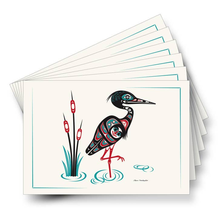 Heron - Ærmede Formline Art Cards (Dozen) for engroshandel hos The Shotridge Collection