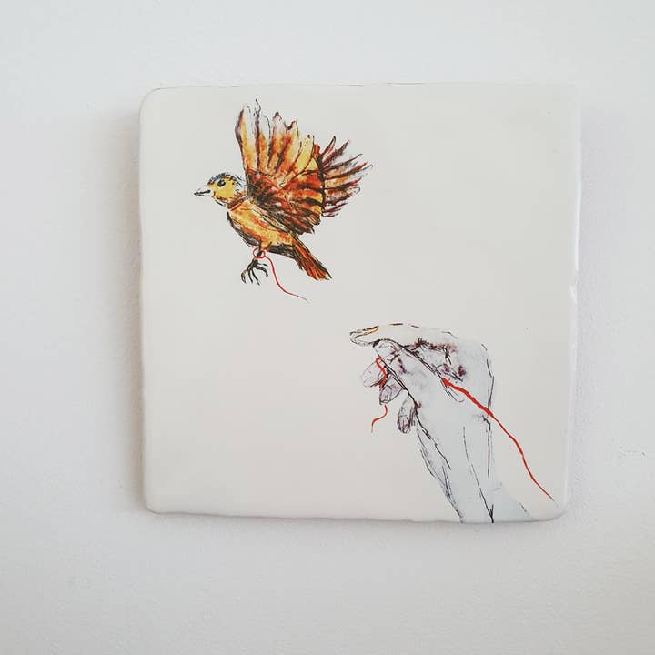 telha ornamental de pássaro cerâmico por atacado de Jetteke Ottevanger Ontwerp/Troost