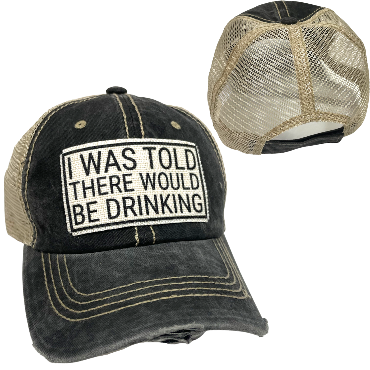 dkhandmade - Wholesale Trucker Hat - Women's - I WAS TOLD DRINKING BALL CAP | UNISEX HAT | DISTRESSED12