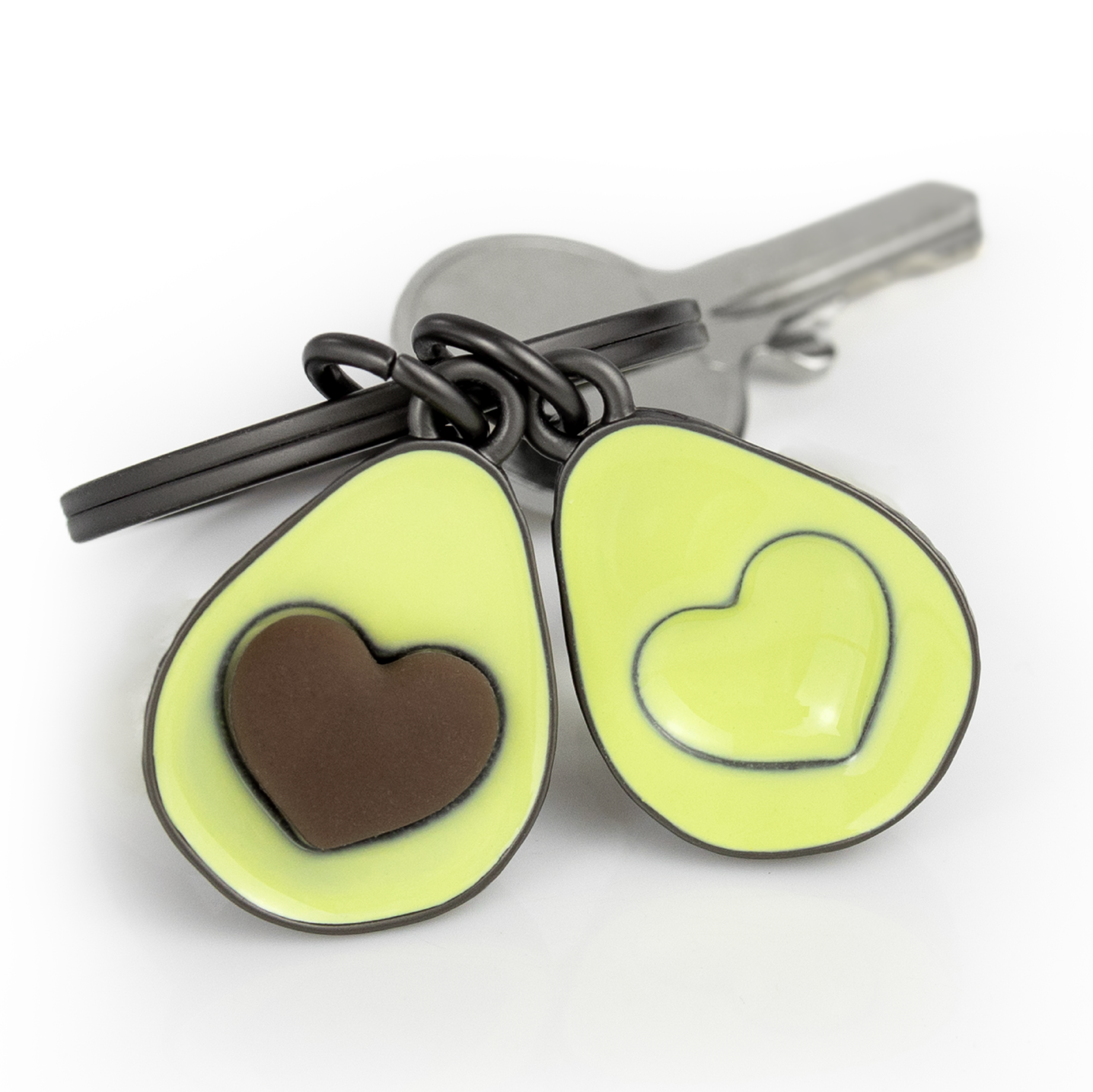 Oli Olsen – wholesale Keychain – Unisex – Metalmorphose Green Avocado With Heart Seed Keyring3