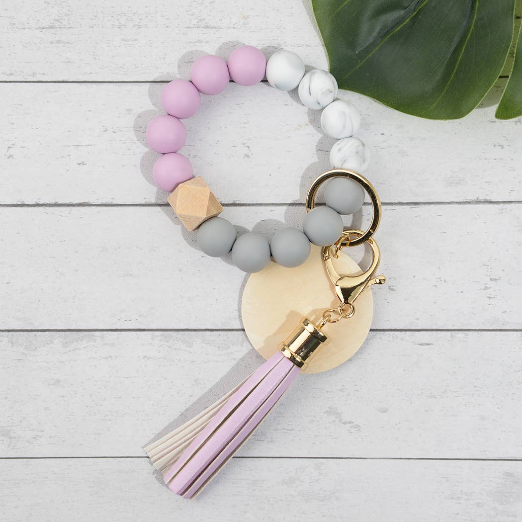 SoapElenGlen – wholesale Keychain bracelet – Silicone Beaded Fringed Keychain Wristlet15