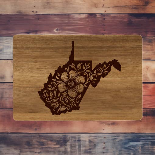 Tábua de Corte de Madeira de Acácia do Estado da Virgínia Ocidental por atacado de Prairie Chicken Sticker Shop & Gifts