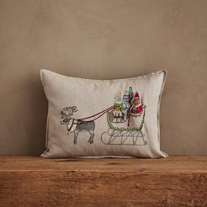 Santa's Sleigh Pocket Pillow for wholesale by Coral & Tusk