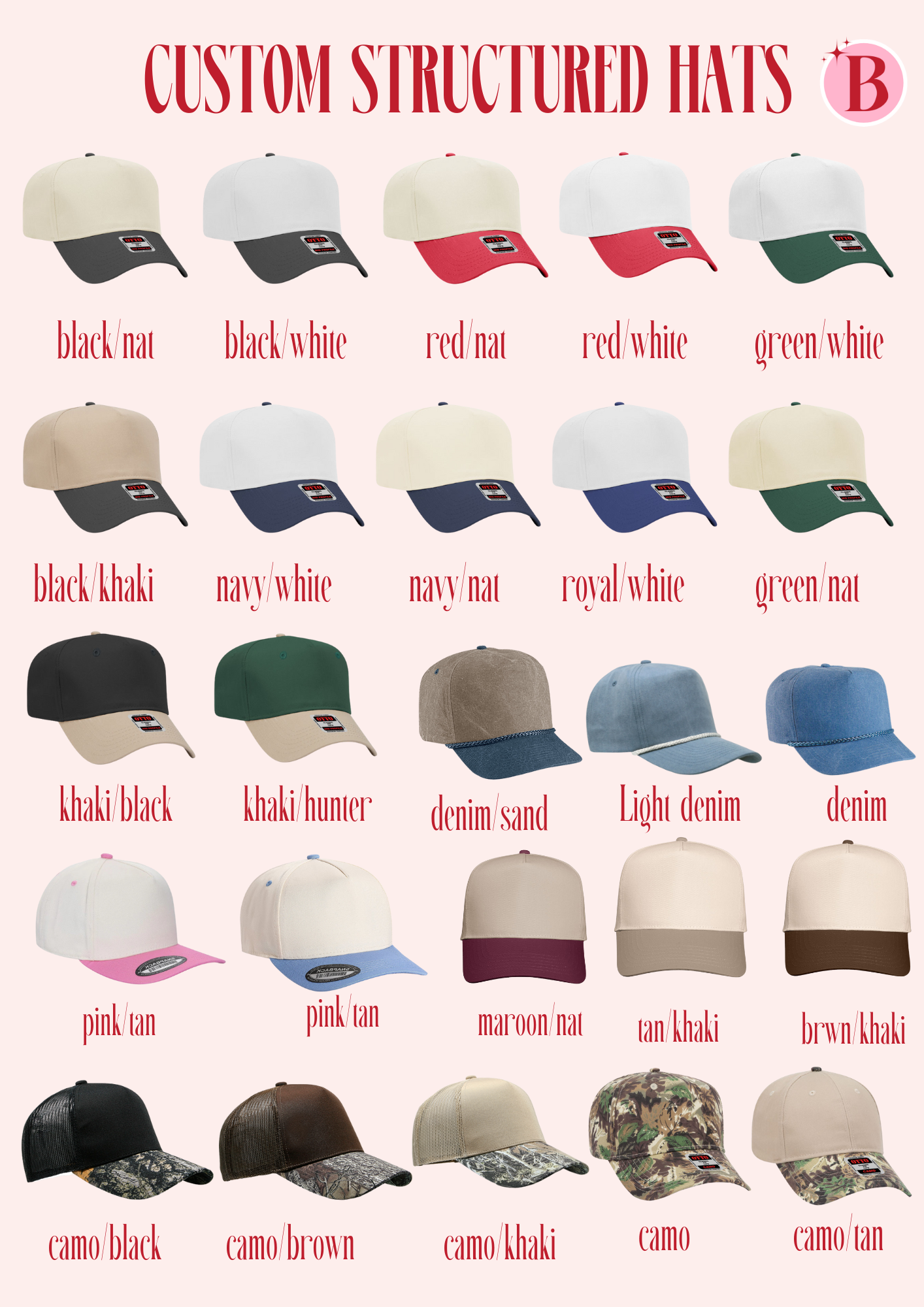 The Babe Co. - Wholesale Baseball Cap - Women's - CUSTOM  Vintage Embroidered Hat 1