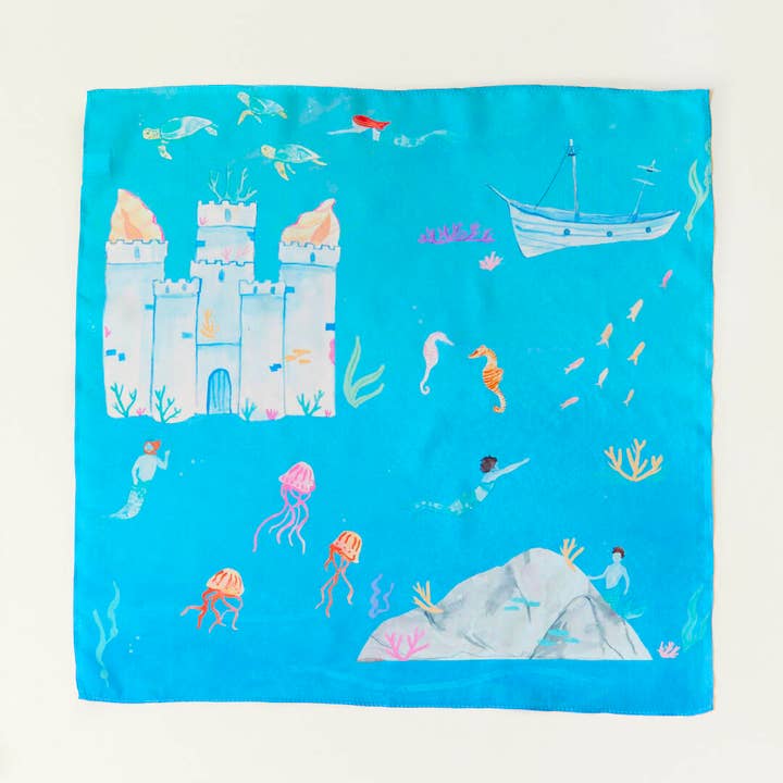 Sarah’s Silks - Venta al por mayor Conjunto de juguetes - Niños - Mapa de juego Under the Sea, juguete Montessori para contar cuentos