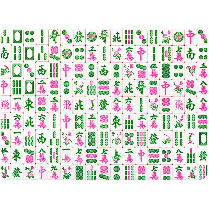 Marye-Kelley - Wholesale Cutting Board - Pink and Green Mahjong Tempered Glass Cutting Board