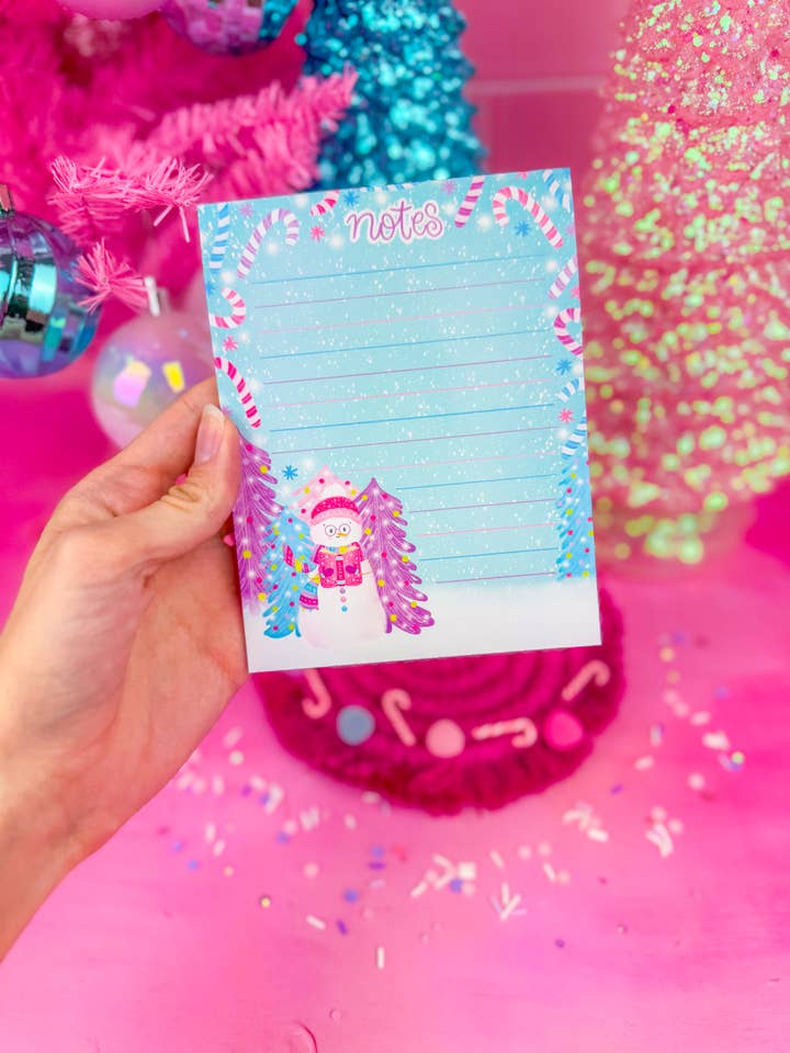 Reading Snowman Notepad 4.25" x 5.5" for wholesale by Emily Cromwell Designs