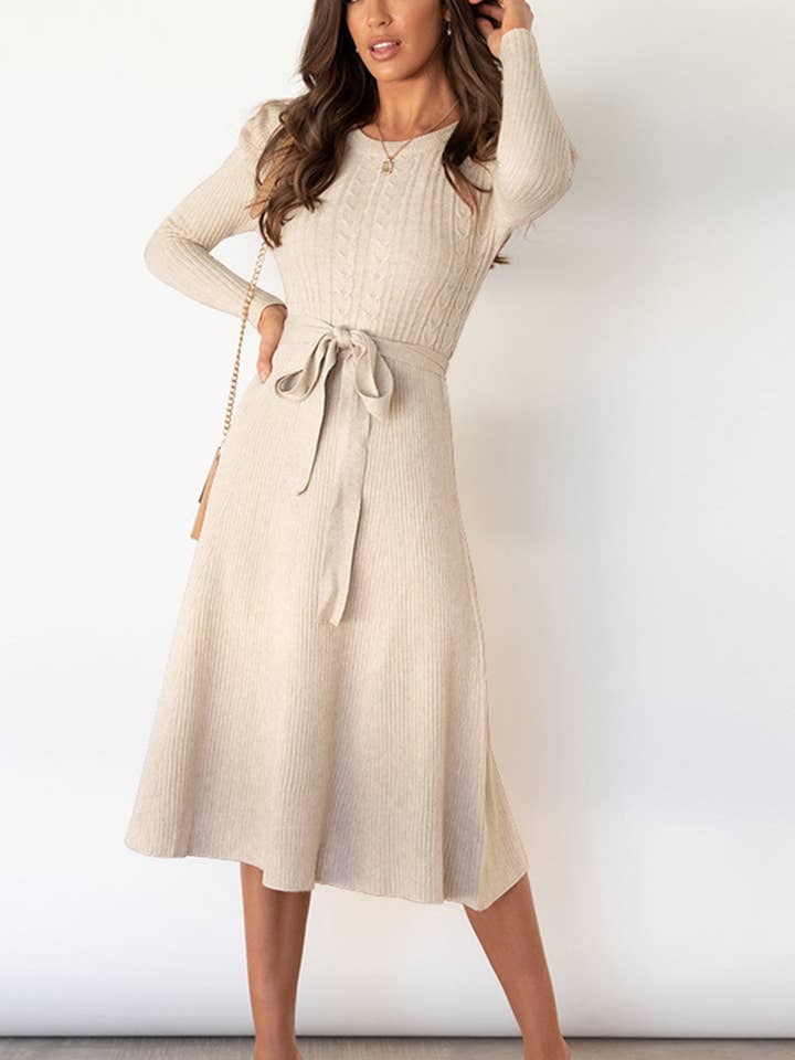 Wholesalesir - Wholesale Dress - Women's - Bubble Long Sleeve Knitted Dress
