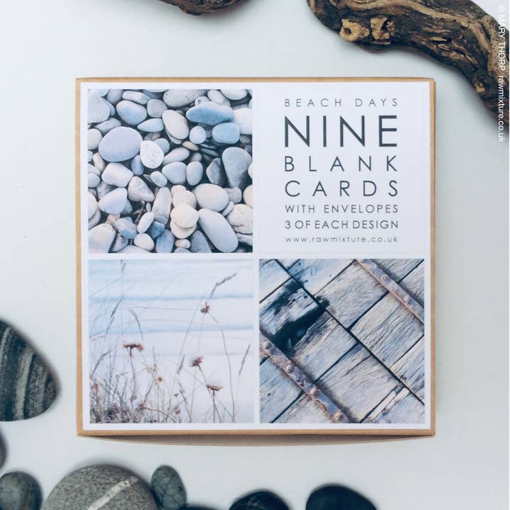 Box of 9 small note cards - BEACHDAYS COLLECTION for wholesale by Raw Mixture