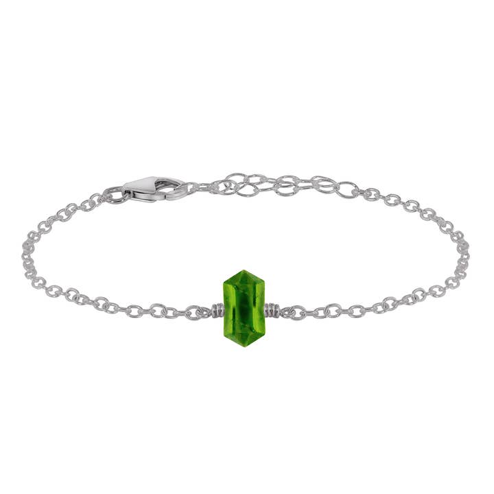 Luna Tide - Wholesale Charm/dangle bracelet - Peridot Double Terminated Mini Crystal Point Bracelet4