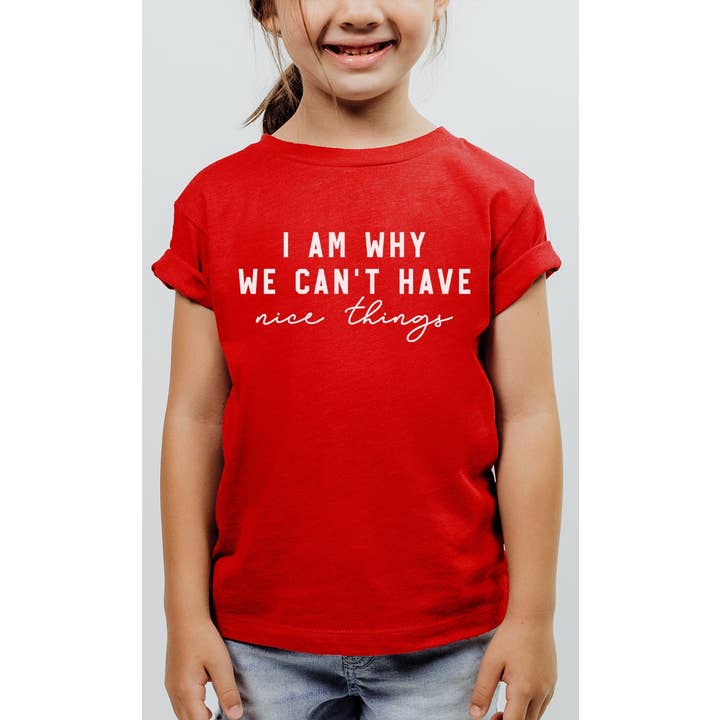 T-shirt graphique We Cant Have Nice Things pour enfants pour la vente par Kids By Kissed Apparel