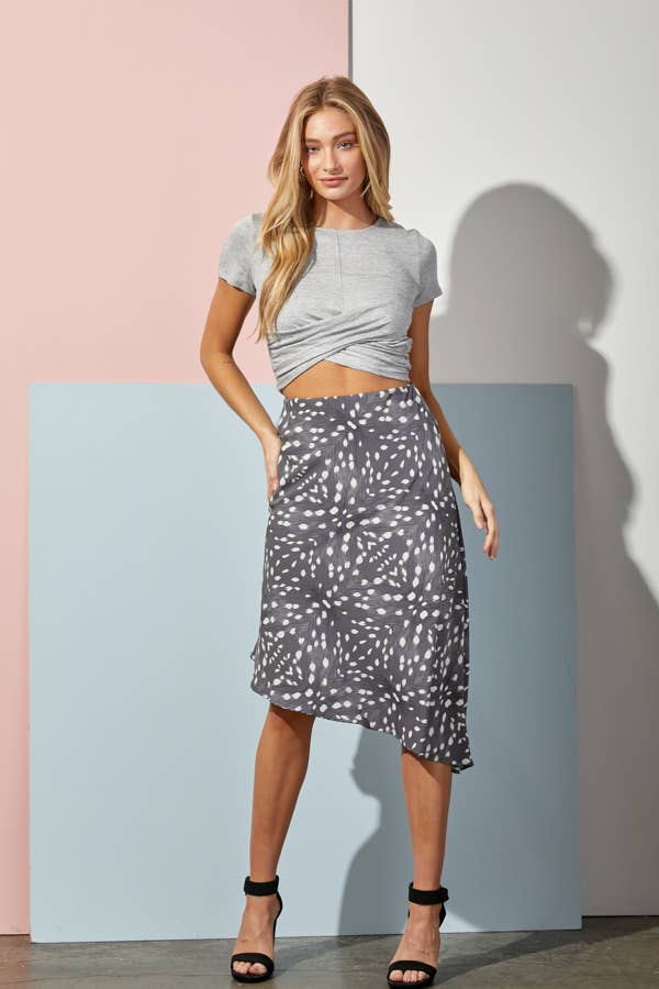 JADE BY JANE - Wholesale Skirt - Women's - Animal Print Asymmetrical Midi Skirt9