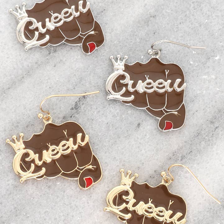 SP Sophia Collection - Wholesale Dangle Earrings - Black Power Fist Enamel Earrings1